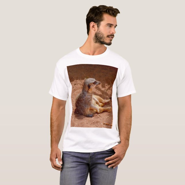 Meerkat Lazy Days T Shirt (Hel framsida)
