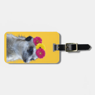 Meerkat med 3 ljusa gerberdaisy bagagebricka