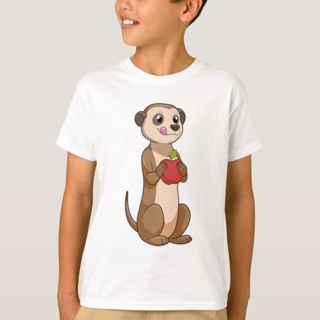 Meerkat med Apple T Shirt (Framsida)