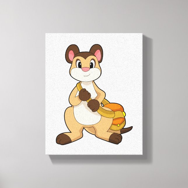 Meerkat med Bag Canvastryck (Framsida)