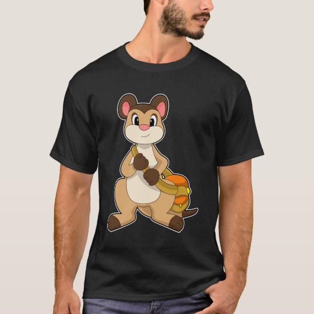Meerkat med Bag T Shirt (Framsida)