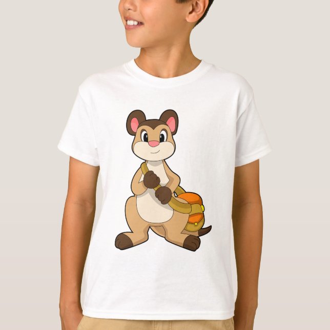 Meerkat med Bag T Shirt (Framsida)