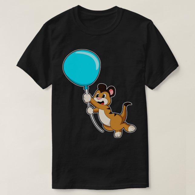 Meerkat med Balloon 2 T Shirt (Design framsida)