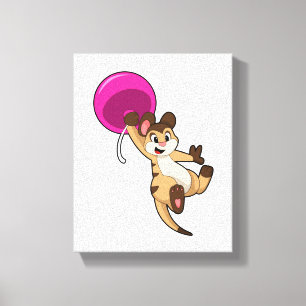 Meerkat med Balloon Canvastryck