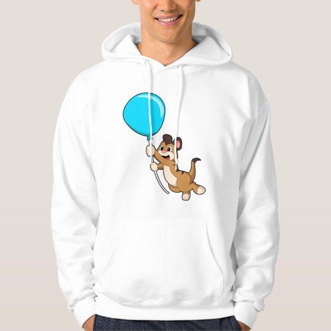 Meerkat med Balloon Hoodie (Framsida)