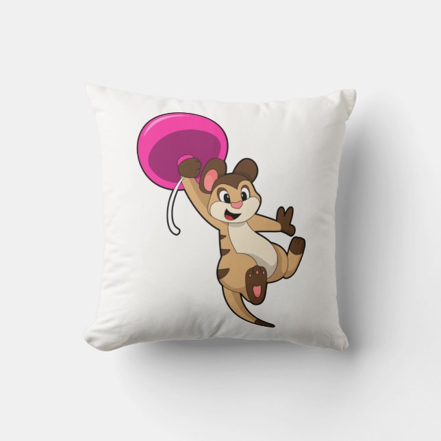 Meerkat med Balloon Kudde (Framsida)