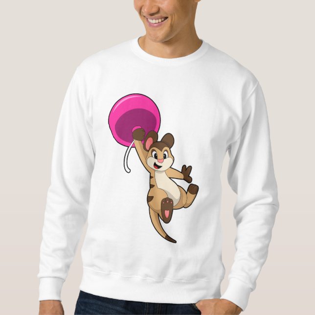 Meerkat med Balloon Lång Ärmad Tröja (Framsida)