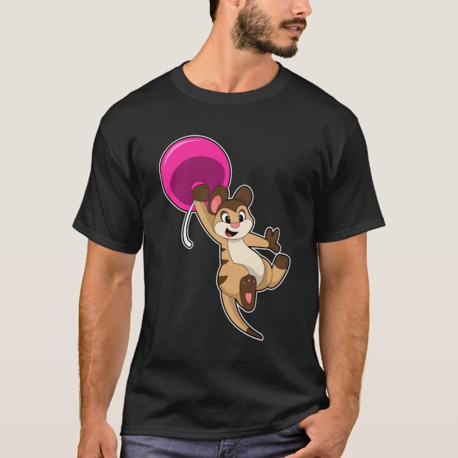 Meerkat med Balloon T Shirt (Framsida)