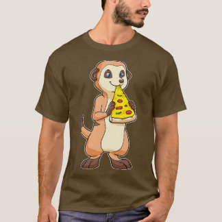 Meerkat med Biet i Pizza T Shirt