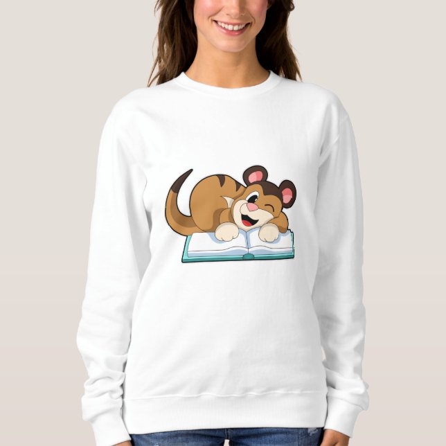 Meerkat med Bok T Shirt (Framsida)