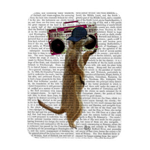 Meerkat med Boom Box Ghetto Blaster 2 Magnet