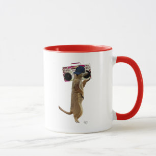 Meerkat med Boom Box Ghetto Blaster 2 Mugg