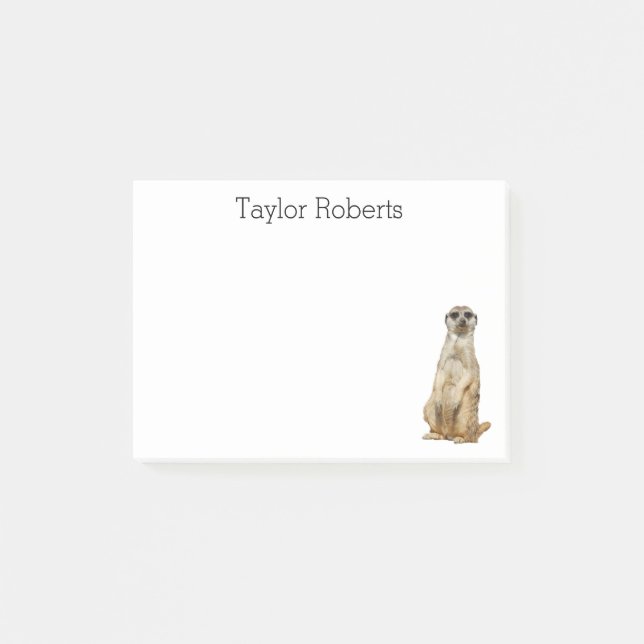 Meerkat med din kända anpassningsbar post-it block (Framsida)