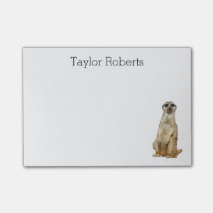 Meerkat med din kända anpassningsbar post-it block