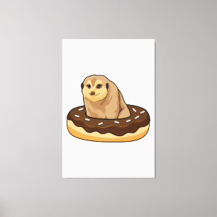Meerkat med Donut Canvastryck