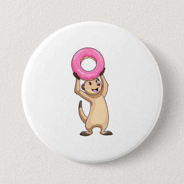 Meerkat med Donut Knapp (Framsida)