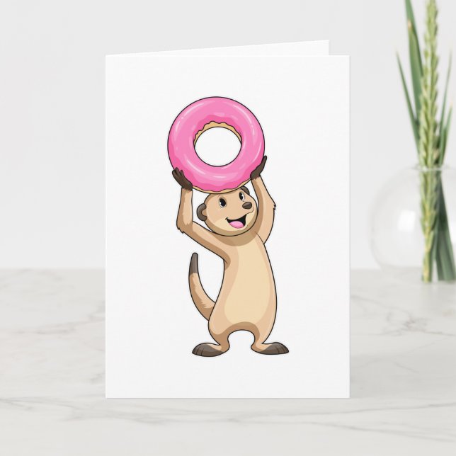 Meerkat med Donut Kort (Framsida)