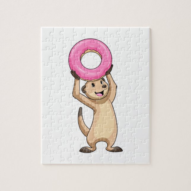 Meerkat med Donut Pussel (Vertikal)