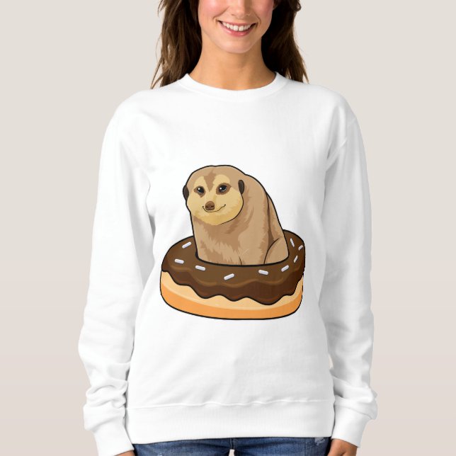 Meerkat med Donut T Shirt (Framsida)