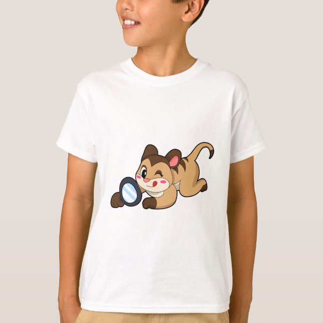Meerkat med förstoringsglas t shirt (Framsida)