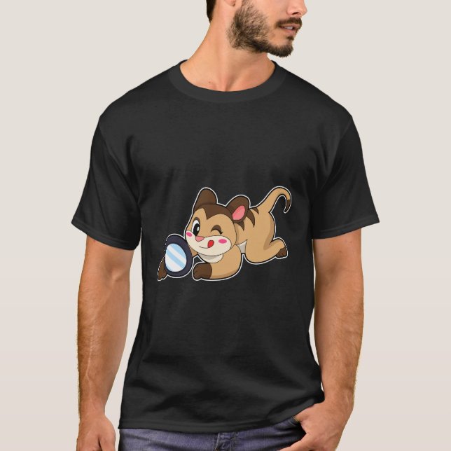 Meerkat med förstoringsglas t shirt (Framsida)