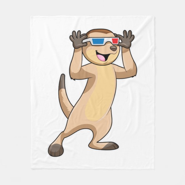 Meerkat med Glass Fleecefilt (Framsidan)