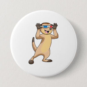 Meerkat med Glass Knapp