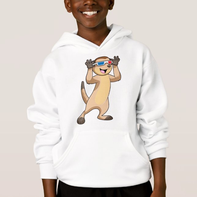 Meerkat med Glass T Shirt (Framsida)