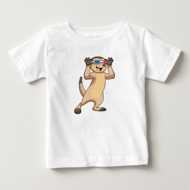 Meerkat med Glass T Shirt (Framsida)