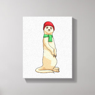 Meerkat med Hat och Scarf Canvastryck