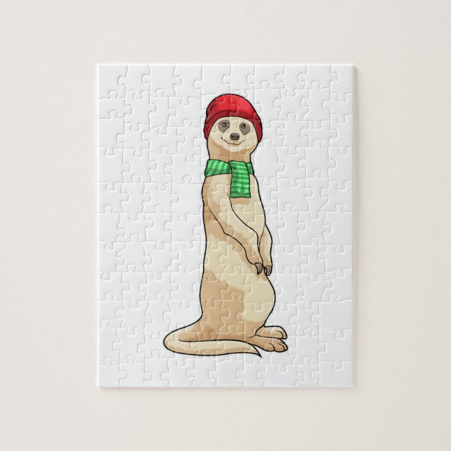 Meerkat med Hat och Scarf Pussel (Vertikal)
