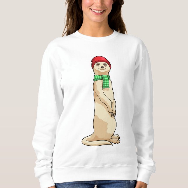 Meerkat med Hat och Scarf T Shirt (Framsida)