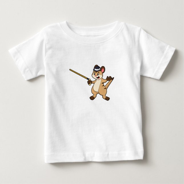 Meerkat med Hat & Walking stick T Shirt (Framsida)
