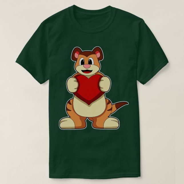 Meerkat med Heart 1 T Shirt (Design framsida)