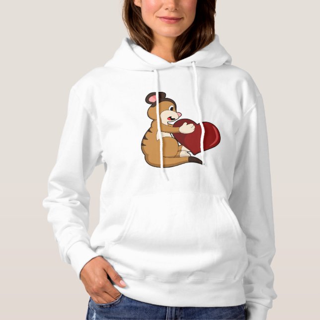 Meerkat med Heart T Shirt (Framsida)