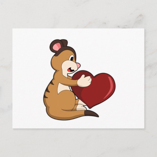 Meerkat med Heart Vykort (Framsida)