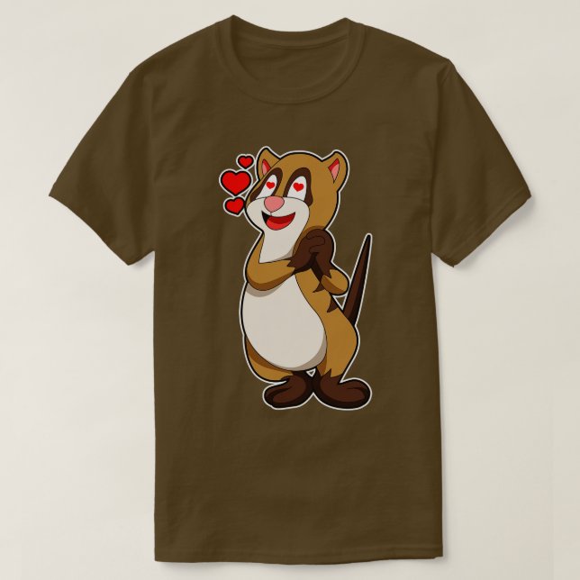 Meerkat med Hearts T Shirt (Design framsida)