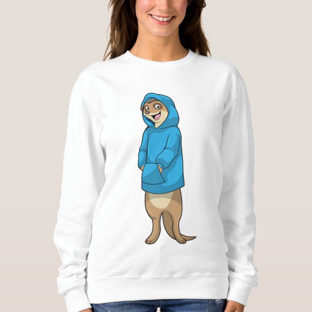 Meerkat med Hoodie T Shirt (Framsida)