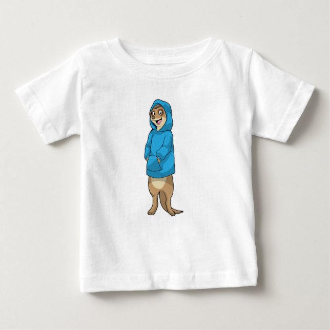 Meerkat med Hoodie T Shirt (Framsida)