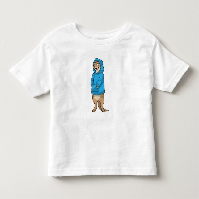 Meerkat med Hoodie T Shirt (Framsida)