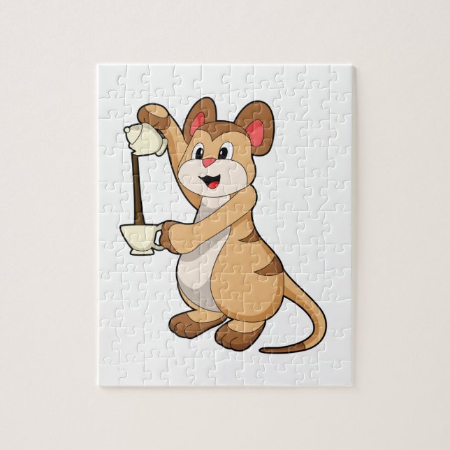 Meerkat med kaffe- och kaffekanna.PNG Pussel (Vertikal)