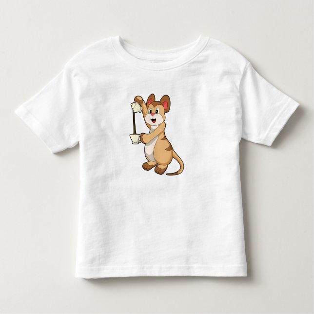 Meerkat med kaffe- och kaffekanna.PNG T Shirt (Framsida)