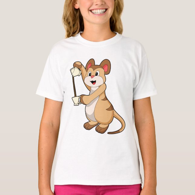 Meerkat med kaffe- och kaffekanna.PNG T Shirt (Framsida)