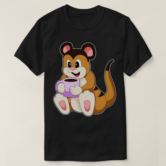 Meerkat med Kopp i kaffe 3 T Shirt (Design framsida)