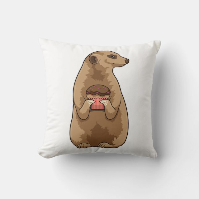 Meerkat med Muffin Kudde (Framsida)