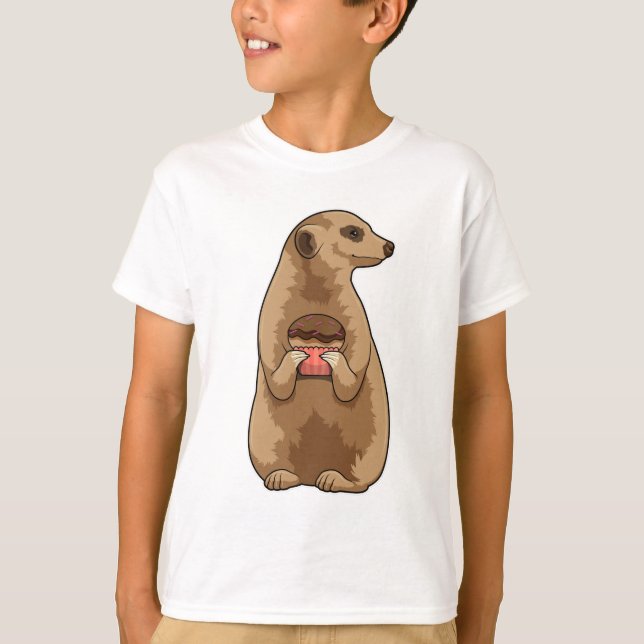 Meerkat med Muffin T Shirt (Framsida)