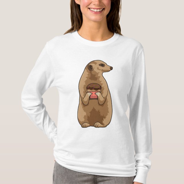 Meerkat med Muffin T Shirt (Framsida)