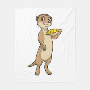 Meerkat med Pizza Fleecefilt
