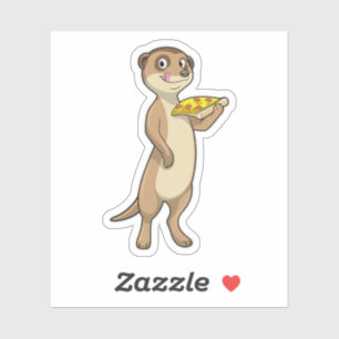 Meerkat med Pizza Klistermärken