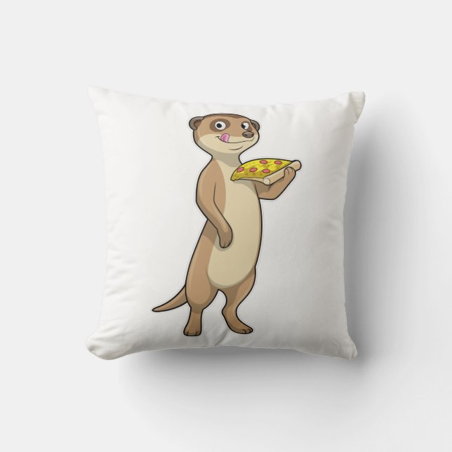 Meerkat med Pizza Kudde (Framsida)